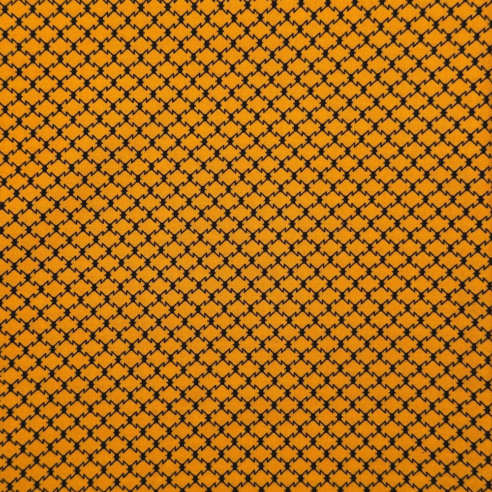 Midnight Haunt Orange & Black Checkerboard Geometric by Andover Fabrics - 1/2 Yd